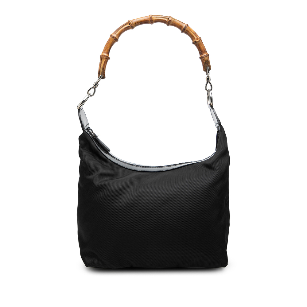 Pre-Loved Gucci Nylon Bamboo Shoulder Bag